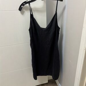 Ettitude Women’s Black Sateen Slip Dress Adjustable Strap Bamboo - Size M